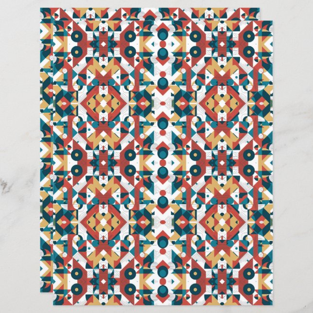 Vattenfärgad Abstrakt 17 Papper skrapbok (Fram/baksida)