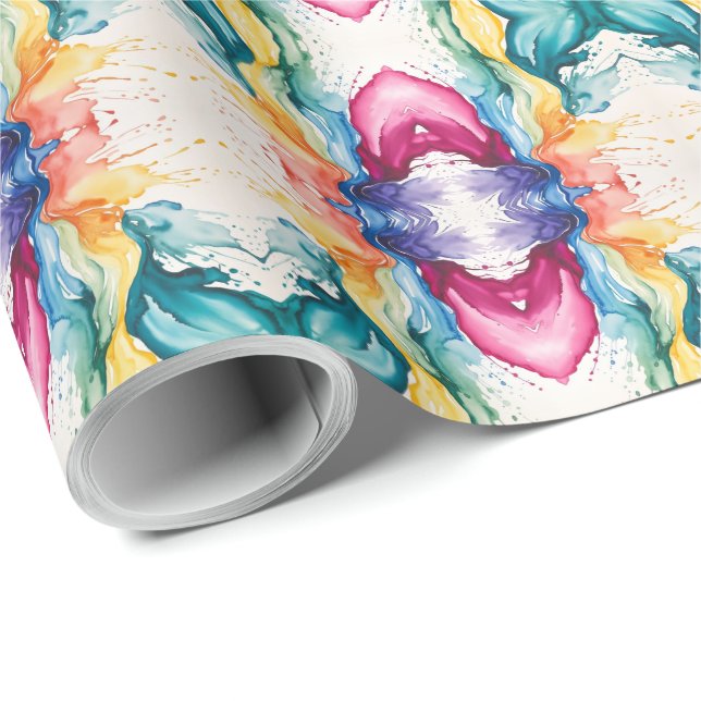 Vattenfärgad Abstrakt 22 Papper radbrytning Presentpapper (Rullad Hörn)