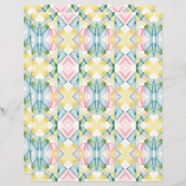 Vattenfärgad Abstrakt 29 Papper klippbok (Fram/baksida)