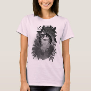 Vattenfärgad Abstrakt Art Noveau Black and White T Shirt