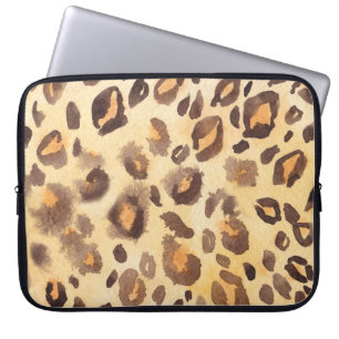 Vattenfärgad abstrakt bakgrund av leopard skin imi laptop fodral