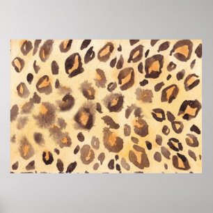 Vattenfärgad abstrakt bakgrund av leopard skin imi poster