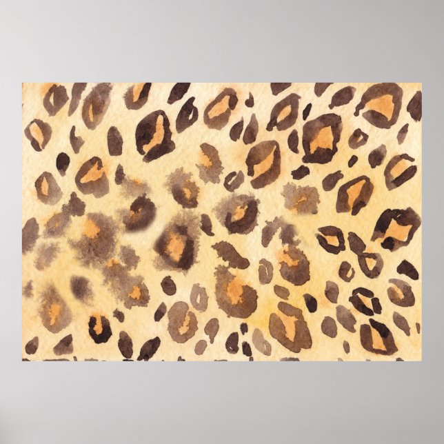 Vattenfärgad abstrakt bakgrund av leopard skin imi poster (Framsidan)
