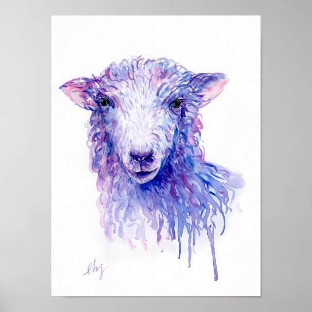 Vattenfärgad Abstrakt får Porträtt Poster (Framsidan)