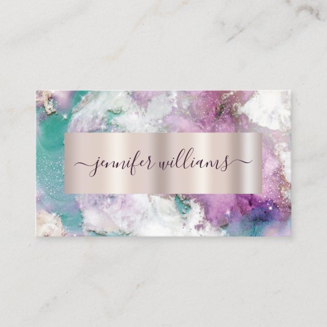 Vattenfärgad Abstrakt Pastel Elegant Beauty Salon Visitkort (Framsida)