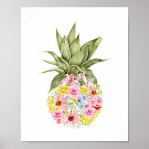 Vattenfärgad ananas Nursery Poster