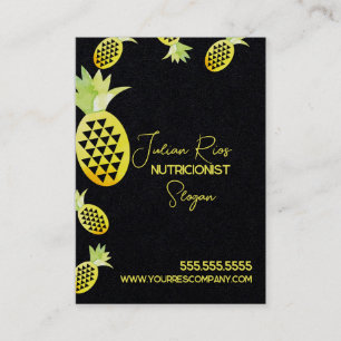 Vattenfärgad ananas Nutritionistisk frukt Visitkort