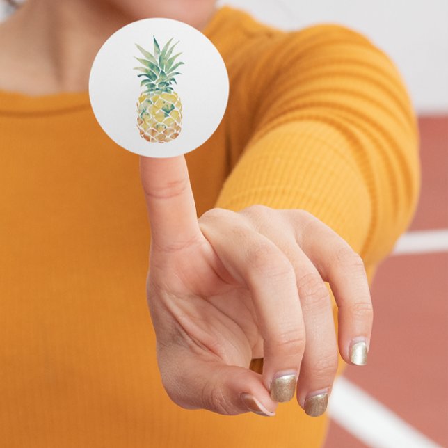 Vattenfärgad ananas runt klistermärke (Skapare uppladdad)