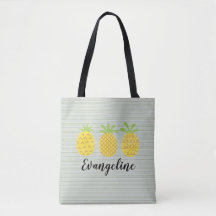 Vattenfärgad ananas trio med Grönt Streck