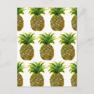 Vattenfärgad ananas vykort