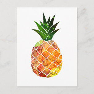 Vattenfärgad ananas vykort
