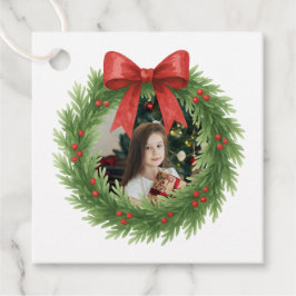 Vattenfärgad andedräkt Foto Modern jul Gåvor Etiketter