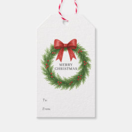 Vattenfärgad andedräkt Foto Modern jul Presentetikett