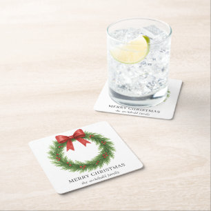 Vattenfärgad andedräkt Modern jul Underlägg Papper Kvadrat