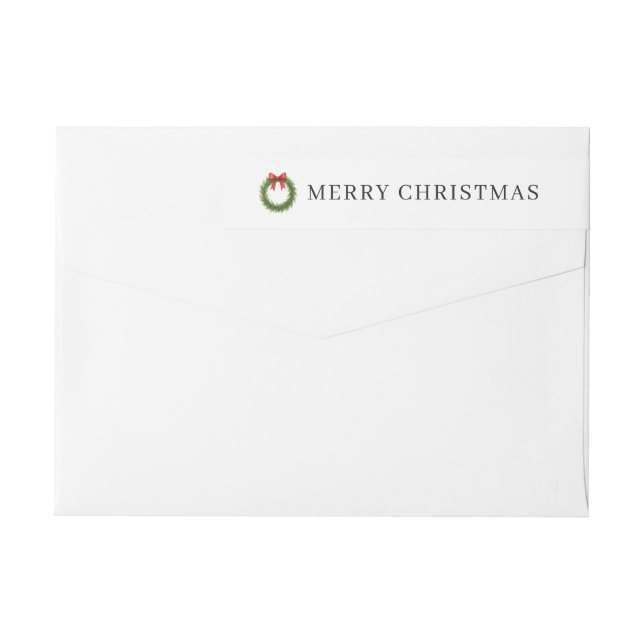 Vattenfärgad andedräkt Modern Returadress till jul Etikettband (Baksidan)