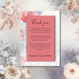 Vattenfärgad aprikosblomma Blommigt ro bröllop Tack Kort