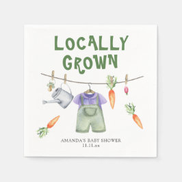 Vattenfärgad babydusch för lokalt odlade grönsaker pappersservett