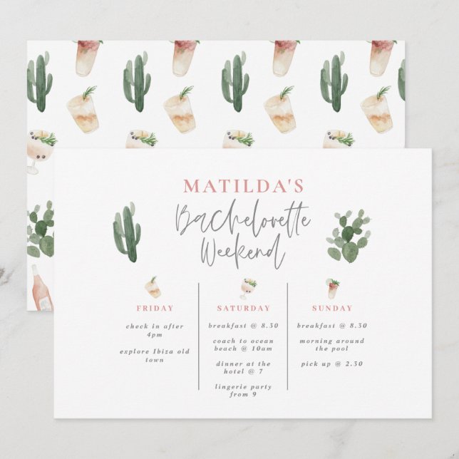 Vattenfärgad bachelorette helg (Fram/baksida)