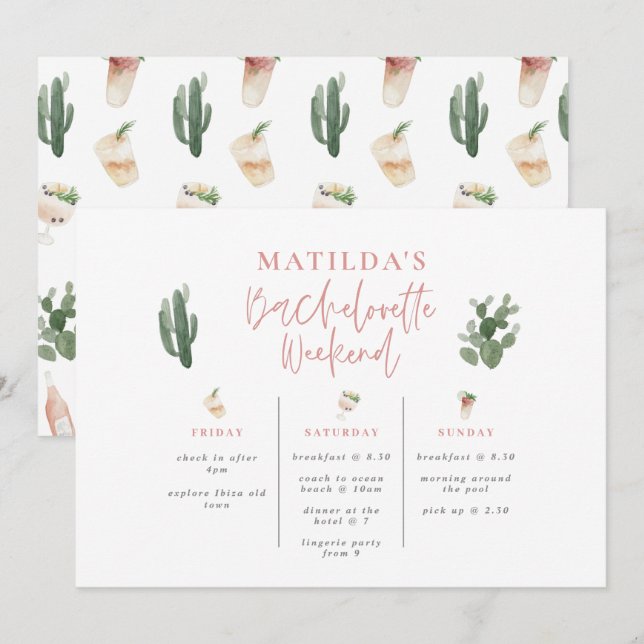 Vattenfärgad bachelorette helg (Fram/baksida)