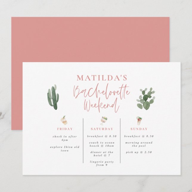 Vattenfärgad bachelorette helg (Fram/baksida)