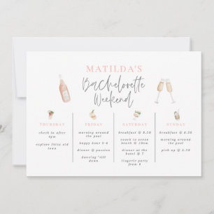 Vattenfärgad bachelorette helg inbjudningar