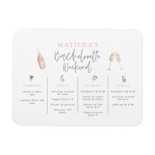 Vattenfärgad bachelorette helg magnet