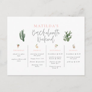 Vattenfärgad bachelorette helg vykort