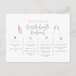 Vattenfärgad bachelorette helg vykort