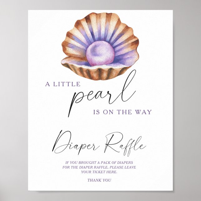 vattenfärgad barndusch Diaper raffle Poster (Framsidan)