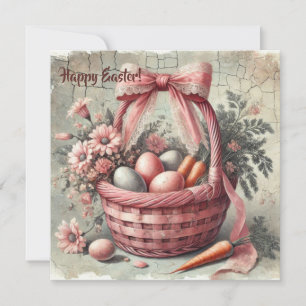 Vattenfärgad basket med pastellägg julkort