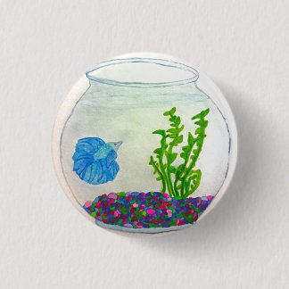 Vattenfärgad Betta Fish Knapp