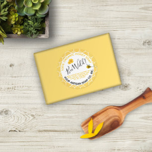 Vattenfärgad bikupa BlommhonungshonungsSoap Runt Klistermärke