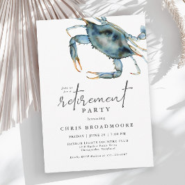 Vattenfärgad blå krabba Seafood Pension Party Inbjudningar