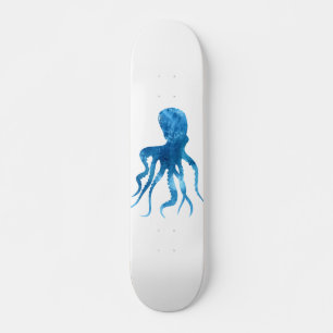 Vattenfärgad bläckfisk mini skateboard bräda 18,5 cm