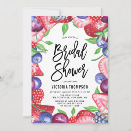 Vattenfärgad blandad Berries SommarMöhippa Inbjudningar