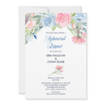 Vattenfärgad blått Rosa Blommigt - repetitionsmidd