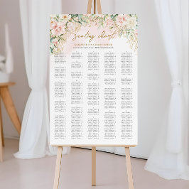 Vattenfärgad blek rosa ros eucalyptus Alfaabetisk Poster