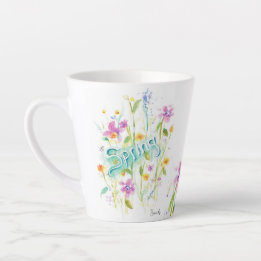Vattenfärgad blomkaffeträd China Mugg Kopp