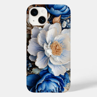 Vattenfärgad Blommar i Blå och vita blommor.