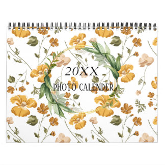 Vattenfärgad Blommigt |12 Fotokalender med Notes C Kalender