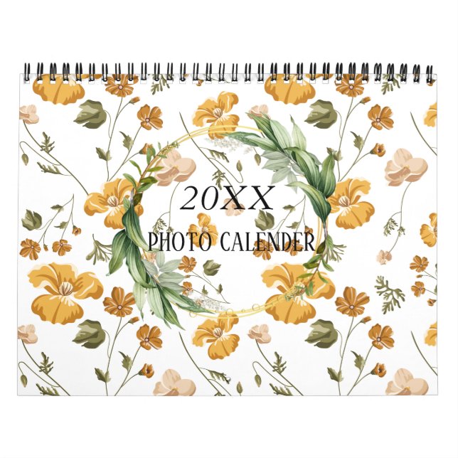 Vattenfärgad Blommigt |12 Fotokalender med Notes C Kalender (Omslag)