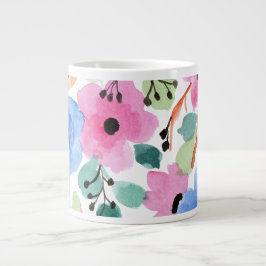 Vattenfärgad Blommigt-1 Jumbo Mugg