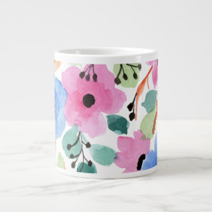 Vattenfärgad Blommigt-1 Jumbo Mugg