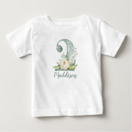 Vattenfärgad Blommigt 2:a födelsedag T-Shirt