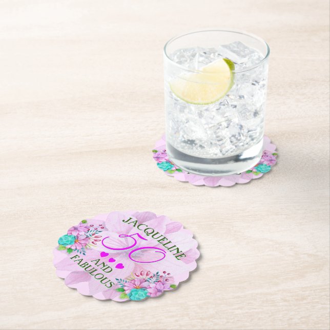 Vattenfärgad Blommigt 50 och Fabulous Underlägg Papper (Insitu)