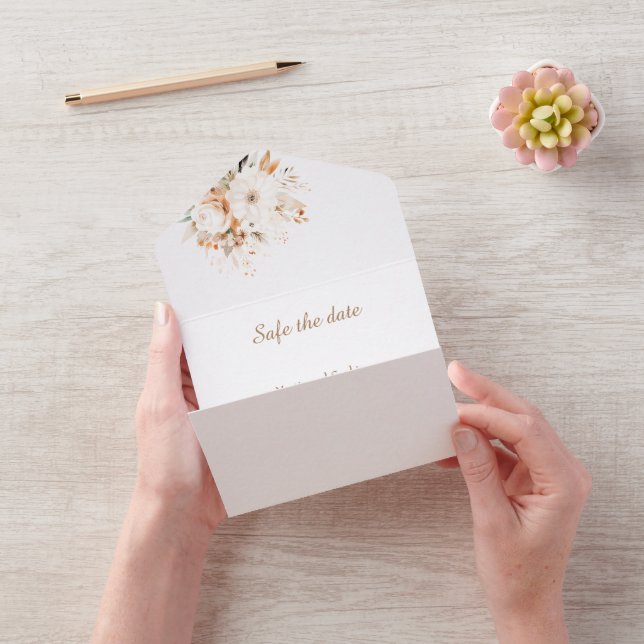 Vattenfärgad blommigt beige och guld (Video)