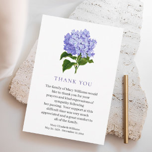 Vattenfärgad Blommigt Bereavement Funeral Tack Kort