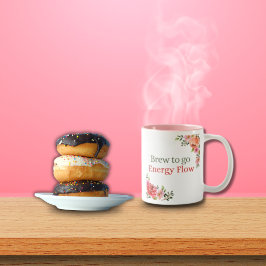 Vattenfärgad Blommigt Bläddra till energiflödet Två-Tonad Mugg