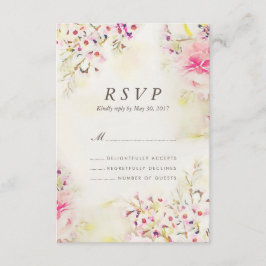 Vattenfärgad Blommigt Boho Vintage bröllop OSA kor Kort