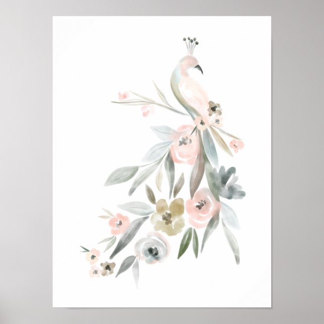 Vattenfärgad Blommigt Botaniska husdjursbeläggning Poster (Framsidan)
